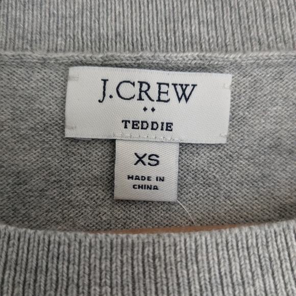 J. Crew XS light grey Boston Terrier/French Bulldog sweater - Picture 3 of 4